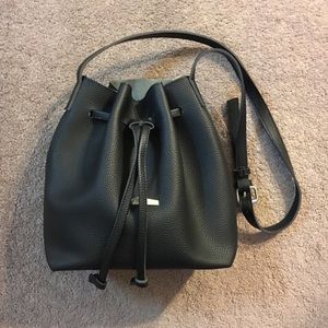 Black bucket bag
